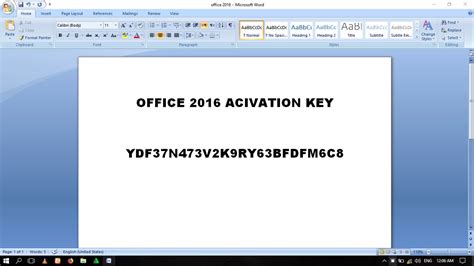 Free keys Word 2016 good